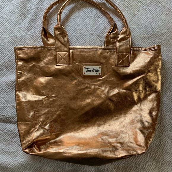 Tone it Up TIU Rose Gold Copper Shoulder Tote Bag - 2017 Bikini Series - Picture 1 of 4